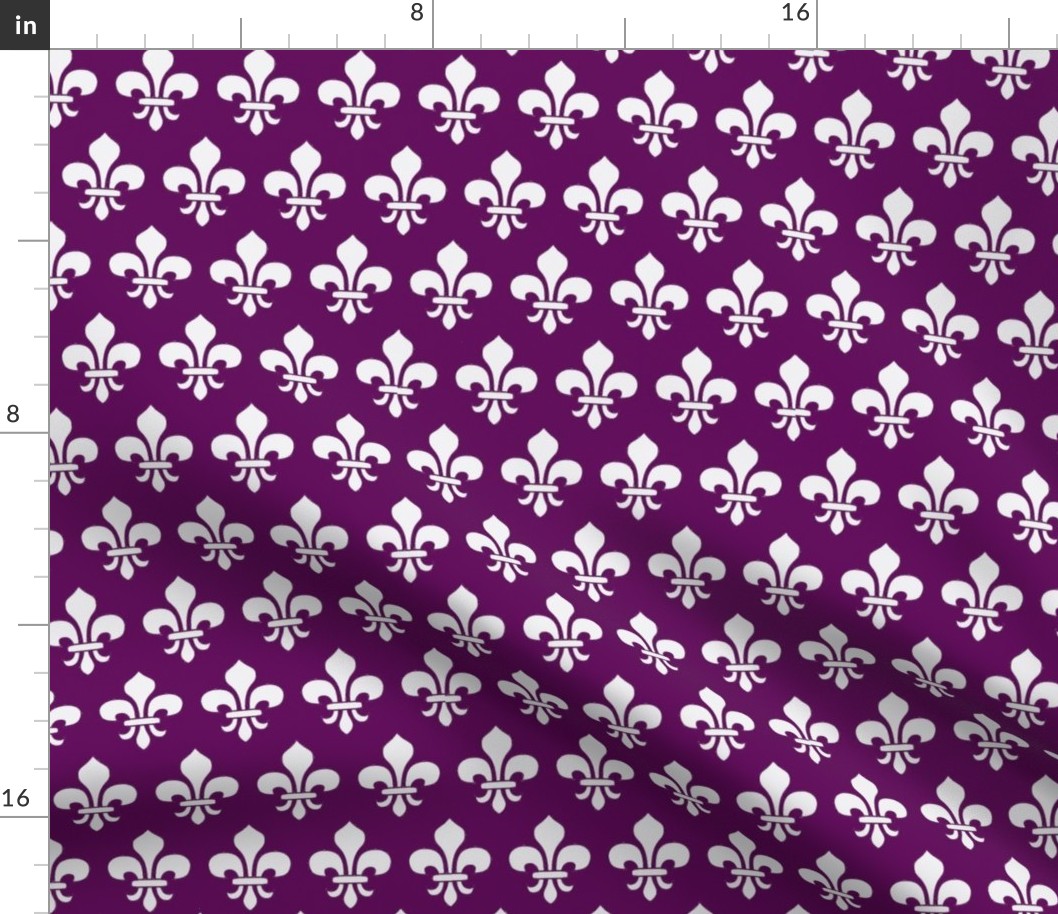 Purple Silver Fleur de Lys