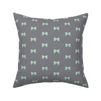 Staggared Bows mint and Grey