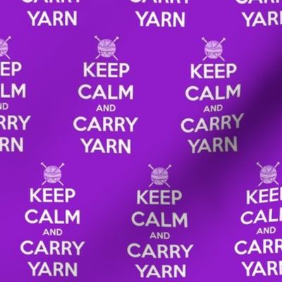 Keep Calm Carry Yarn Knitting - purple solid