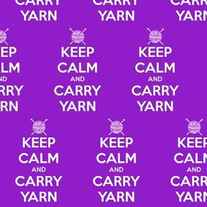 Keep Calm Carry Yarn Knitting - purple solid