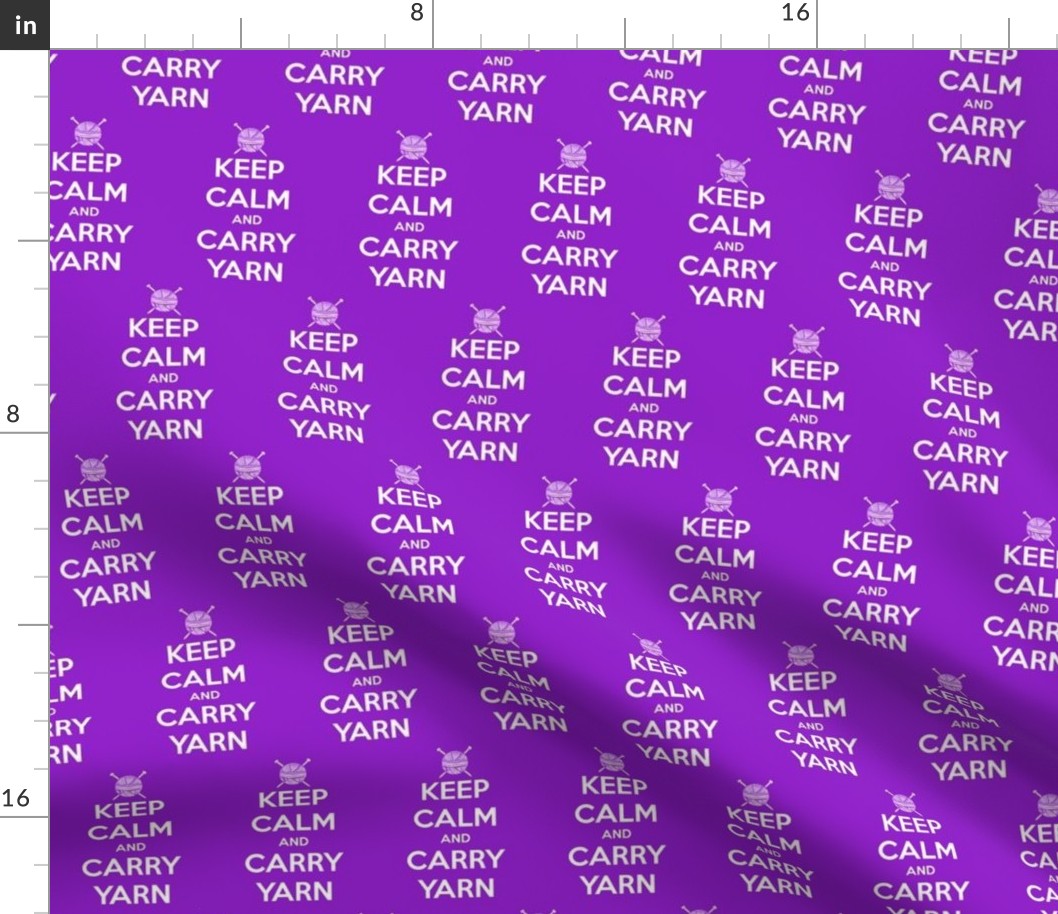 Keep Calm Carry Yarn Knitting - purple solid