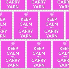 Keep Calm Carry Yarn Crochet - panel fuschia