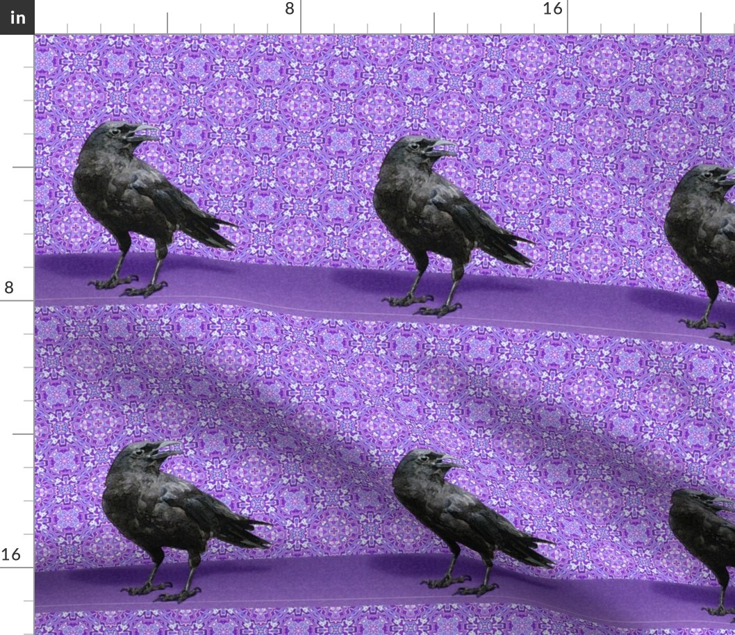 Black Crow Purple Kaleidoscope Pattern