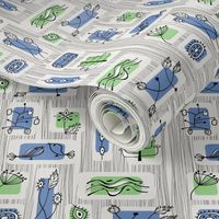 fifties graphic nature fabric