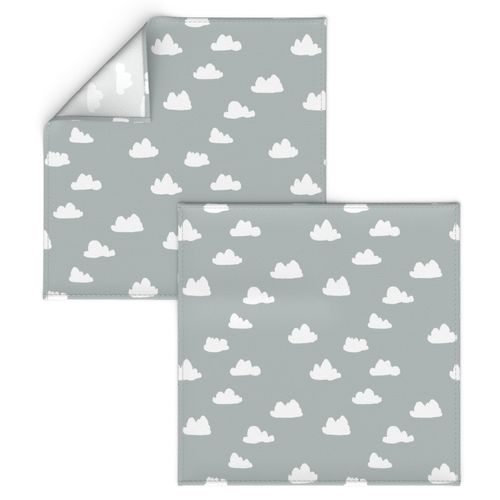 clouds // gray cool scandinavian trendy clouds fabric in grey for minimal baby nursery