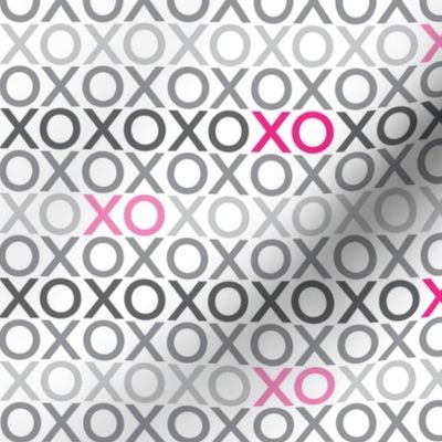 XOXO : grey + pink : small