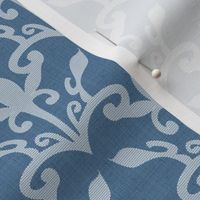 lace cutout marine blue damask