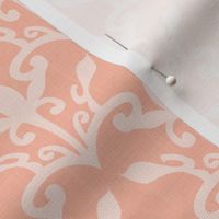 lace cutout pale coral damask