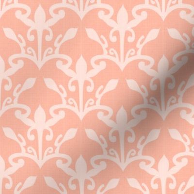 lace cutout pale coral damask