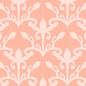 lace cutout pale coral damask