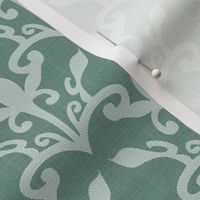 lace cutout soft pine damask