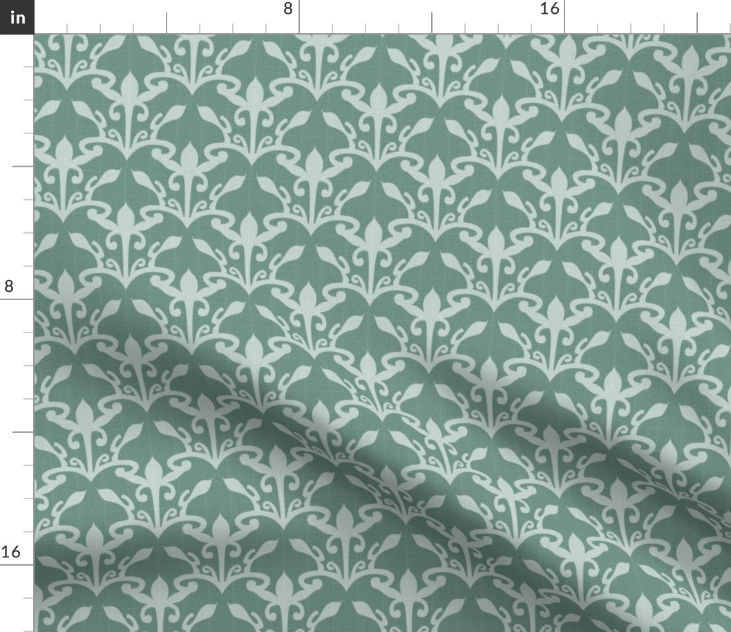 lace cutout soft pine damask