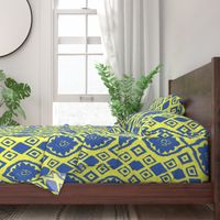 Blue and Yellow Ikat