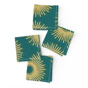 art deco sun teal