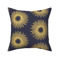 art deco sun on dark purple