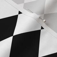 Large Harlequin Check in Black and White-ed