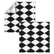 Extra Large Harlequin Check in Black and White