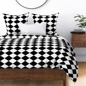Extra Large Harlequin Check in Black and White