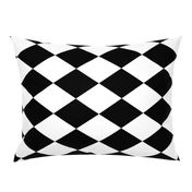 Extra Large Harlequin Check in Black and White