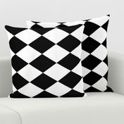 Extra Large Harlequin Check in Black and White