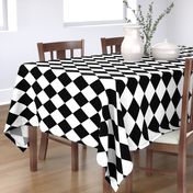 Extra Large Harlequin Check in Black and White