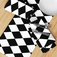 Extra Large Harlequin Check in Black and White