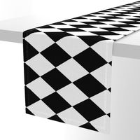 Extra Large Harlequin Check in Black and White