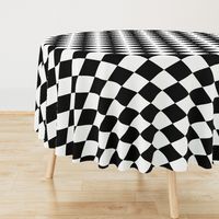 Extra Large Harlequin Check in Black and White