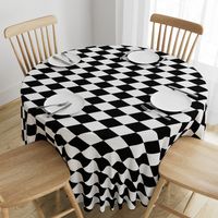 Extra Large Harlequin Check in Black and White