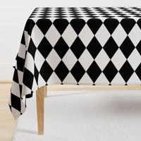 Extra Large Harlequin Check in Black and White