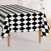 Extra Large Harlequin Check in Black and White