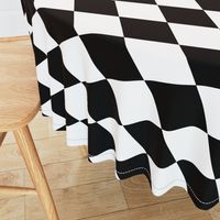 Extra Large Harlequin Check in Black and White