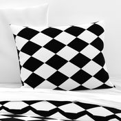 Extra Large Harlequin Check in Black and White