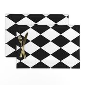 Extra Large Harlequin Check in Black and White