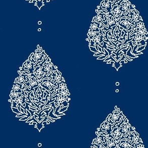 Moroccan Paisley Navy 