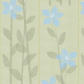 Offset Blue Floral Panel