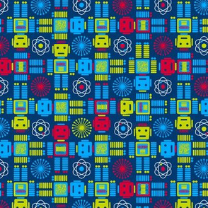 Robots Forever Small Plaid
