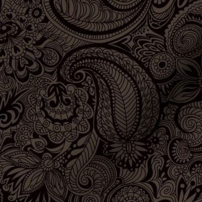 paisley dark brown and black