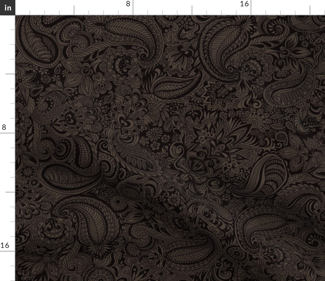 paisley dark brown and black