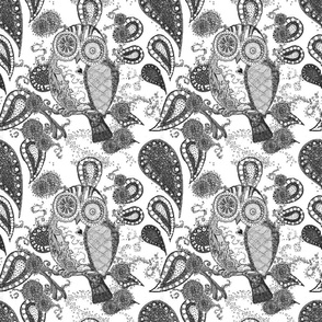 Owl_fabric_paisley_bw