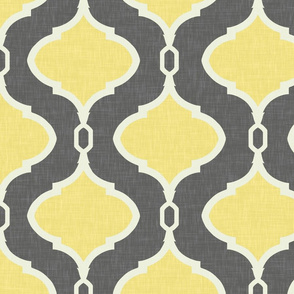 Alessandra Trellis in Charcoal and Lemon