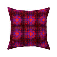 Optical illusion of pillows in red and blue