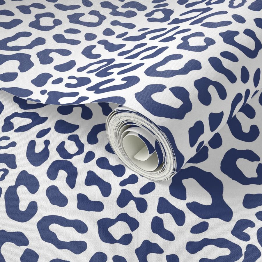 blue leopard on white