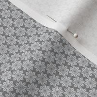 Deco floral - light grey on dark grey