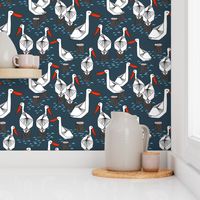 Pelicans - Parisian Blue/White/Soft Blue by Andrea Lauren