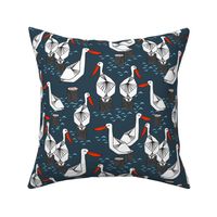 Pelicans - Parisian Blue/White/Soft Blue by Andrea Lauren