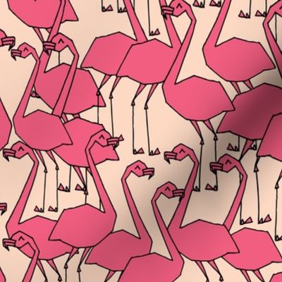 Flamingos - Blush/French Rose by Andrea Lauren