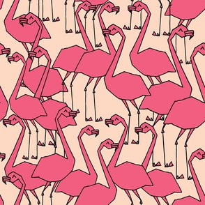 Flamingos - Blush/French Rose by Andrea Lauren