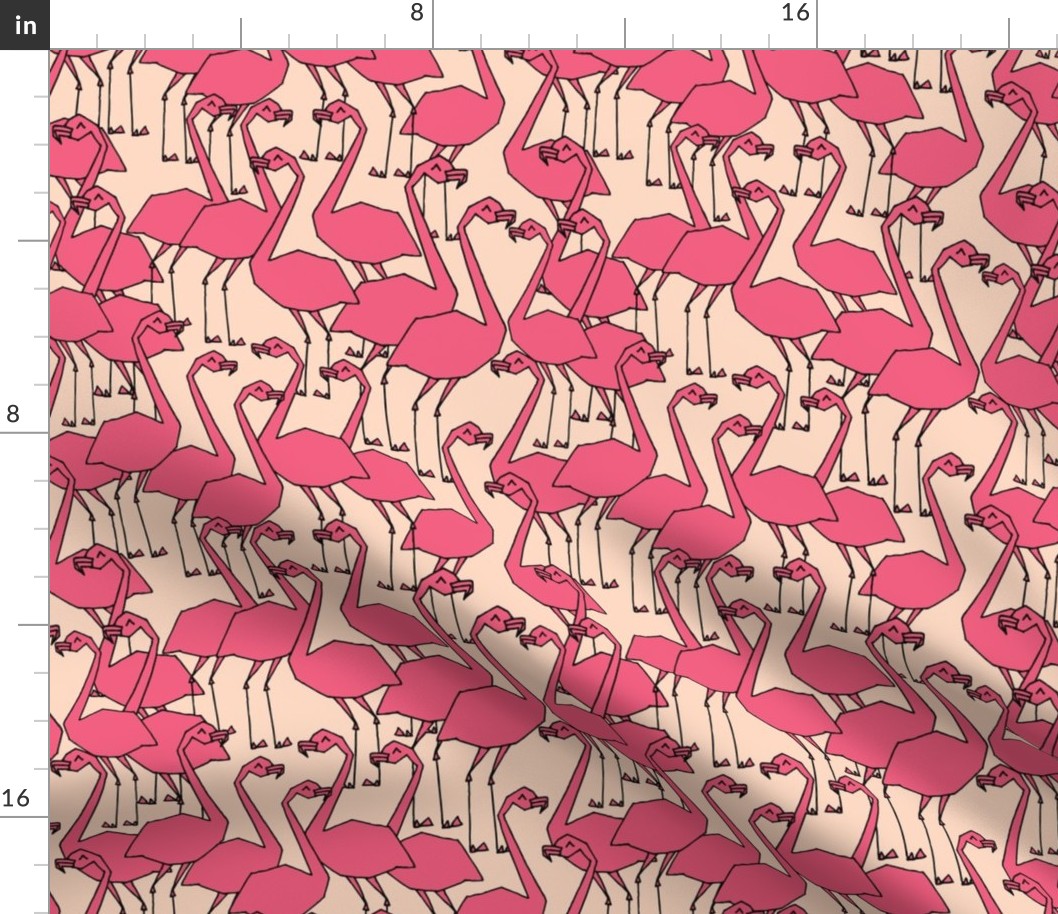 Flamingos - Blush/French Rose by Andrea Lauren