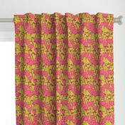 Flamingos - Mustard/French Rose  by Andrea Lauren